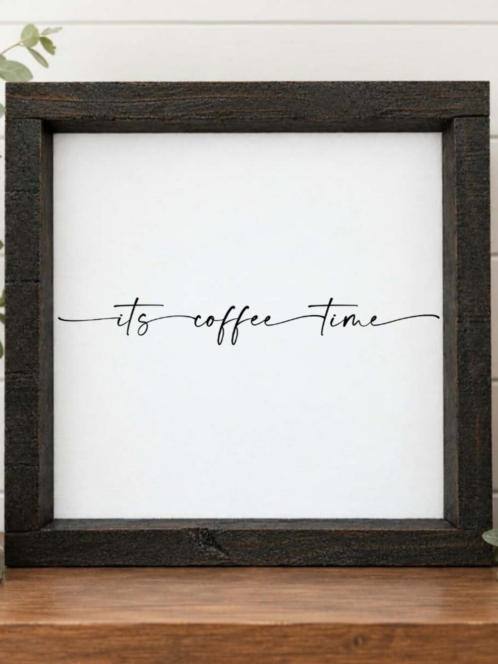 It's Coffee Time Handcrafted wood & canvas sign